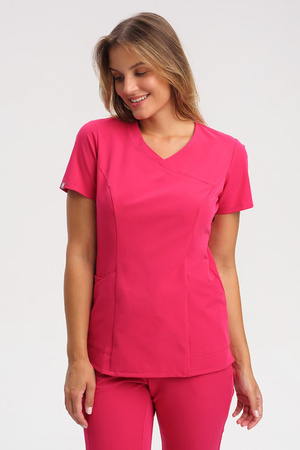Dopasowana bluza medyczna damska amarantowa BL 62, Elegant Stretch