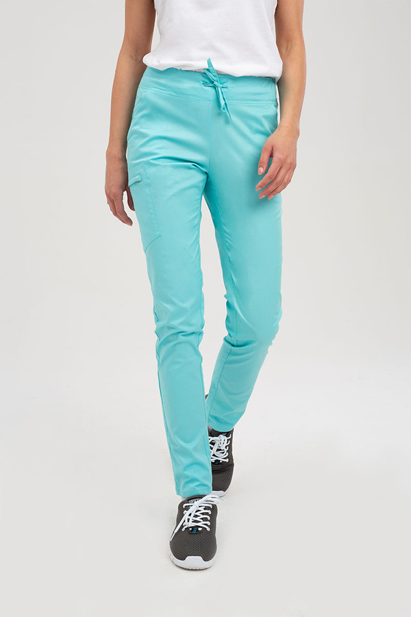 Women's medical trousers SE 92, light turquoise, Comfort Stretch