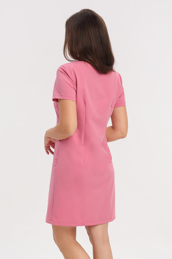 Medical dress SU 62, coral pink, short sleeve, Elegant Stretch