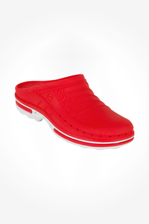Obuwie operacyjne Wock Clog 17, buty medyczne unisex w kolorze czerwonym i białym