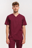 Men's medical blouse BL 59, burgundy, short sleeve, Comfort Stretch