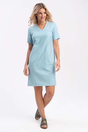 Women's loose fit medical dress, SU 61, ocean, Elegant Stretch