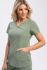 Dopasowana bluza medyczna damska oliwkowa BL 62 scrubs Elegant Stretch, Elegant Stretch