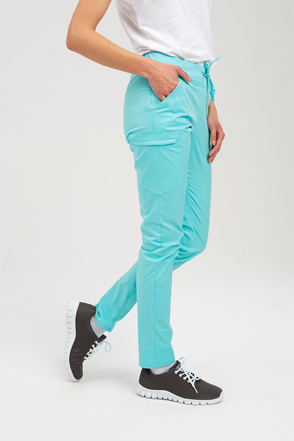 Women's medical trousers SE 92, light turquoise, Comfort Stretch