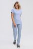 Women's Scrub Top BL 62, baby blue, Elegant Stretch