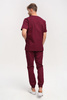 Men's medical blouse BL 59, burgundy, short sleeve, Comfort Stretch