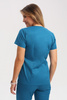 Women's medical scrub top BL 60, dark turquoise, short sleeve, Comfort Stretch