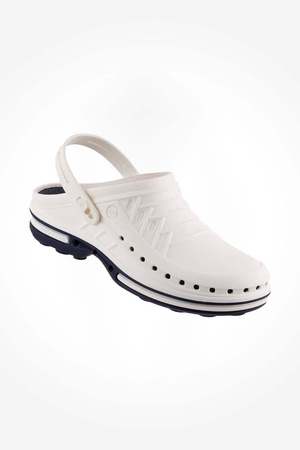 Obuwie operacyjne Wock Clog 13 z paskiem, buty medyczne w kolorze białym i ciemnoniebieskim unisex