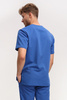 Men's Scrub Top BL 59, royal blue, short sleeve, Elegant Stretch