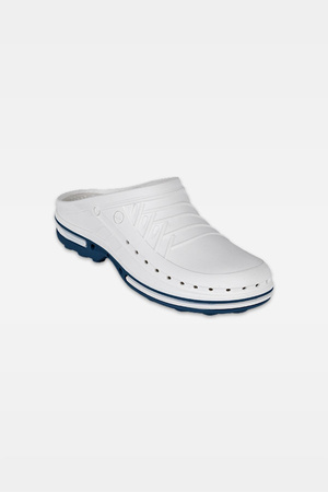 Obuwie operacyjne Wock Clog 02, buty medyczne w kolorze białym i niebieskim unisex