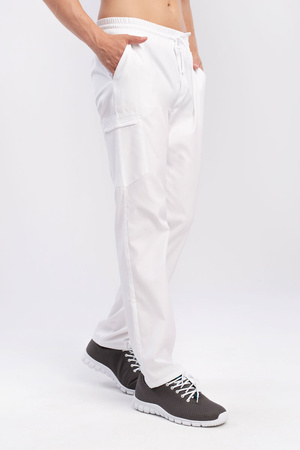 Men's medical trousers SE 94, white, Premium Stretch